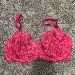 Victoria's Secret Vibrant Pink Lace Bra